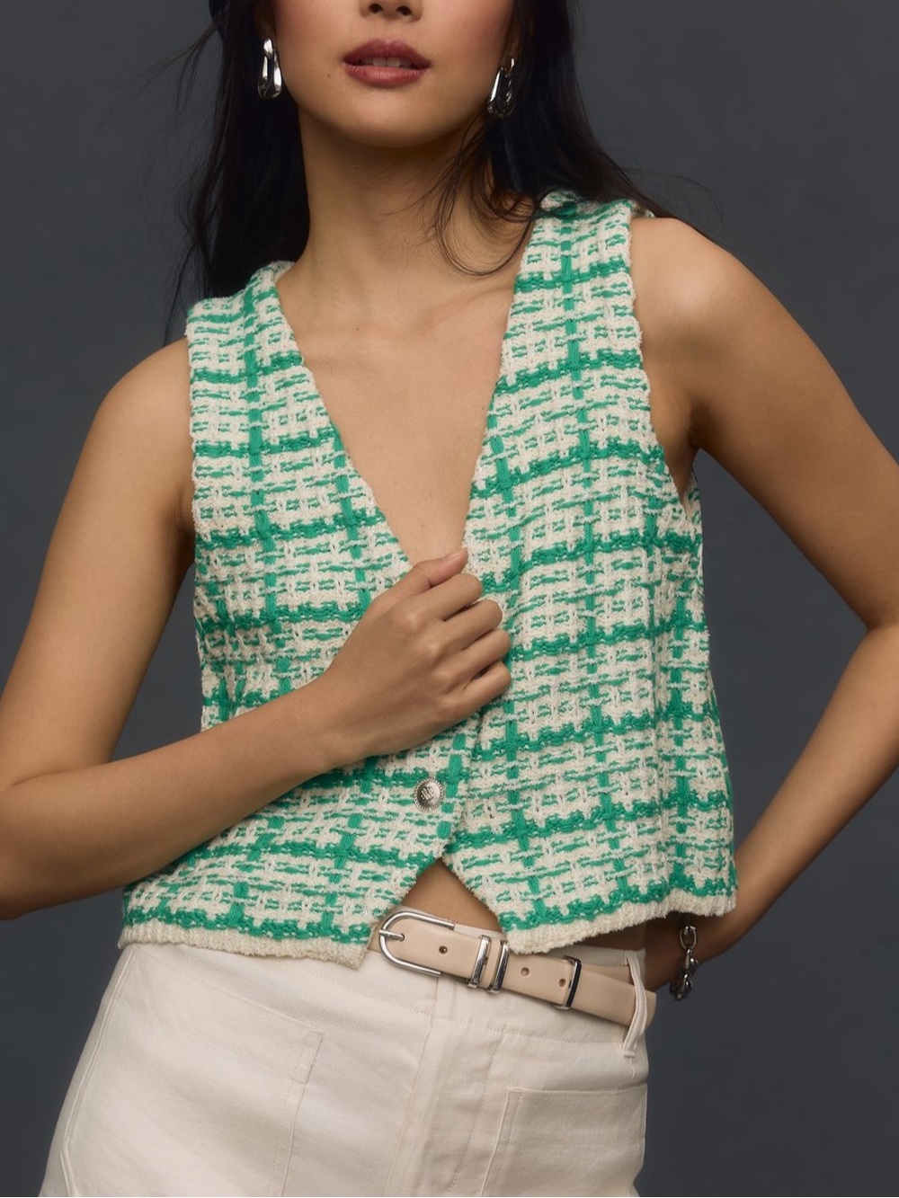 By Anthropologie Tweed Sweater Vest